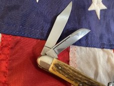 Vintage J A Henckels Small Stockman Knife w/ Nice Stag Handles -NOS