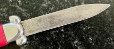 Vintage Red Bell Secret Agent Out The Front (OTF) Switchblade Knife, Used 