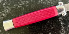 Vintage Red Bell Secret Agent Out The Front (OTF) Switchblade Knife, Used 