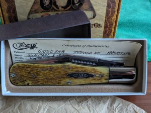 RARE - 1991 Case Classic Prototype 1 of 1 - 61050SAB Green Bone. Bare end with oval shield. w/COA