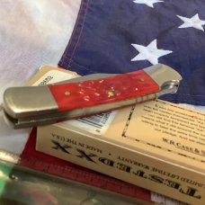Case xx 1997 Medium 3 3/4" Lock back Knife (MDL# 61405L SS) w/ Great Red Handles -NOS M/NM