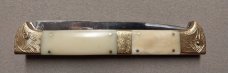 13" Double Eagle Picklock Switchblade. Giraffe Bone handles.