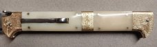 13" Double Eagle Picklock Switchblade. Giraffe Bone handles.
