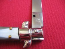 Vintage 8" Horn Flat Ground BLADE ITALIAN STILETTO Switchblade Knife