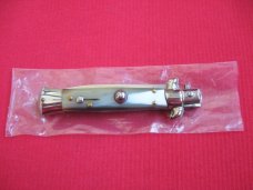 Vintage 8" Horn Flat Ground BLADE ITALIAN STILETTO Switchblade Knife