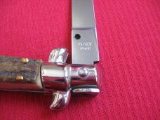 Vintage 8" Stag Flat Ground BLADE ITALIAN STILETTO Switchblade Knife