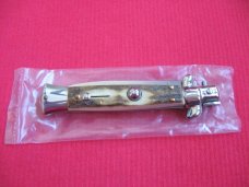 Vintage 8" Stag Flat Ground BLADE ITALIAN STILETTO Switchblade Knife
