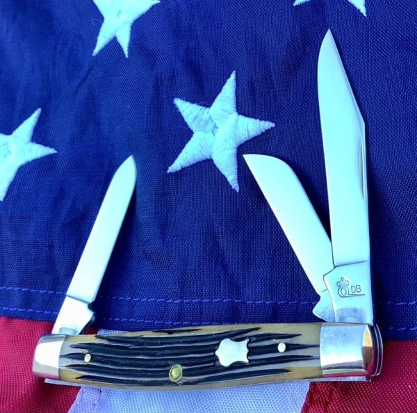 Queen *Dan Burke* 2007 STOCKMAN MDL#26 Pocket Knife w Beautiful Winterbottom Bone Handles Queen *Dan Burke* 2007 STOCKMAN MDL#26 Pocket Knife w Beautiful Winterbottom Bone Handles