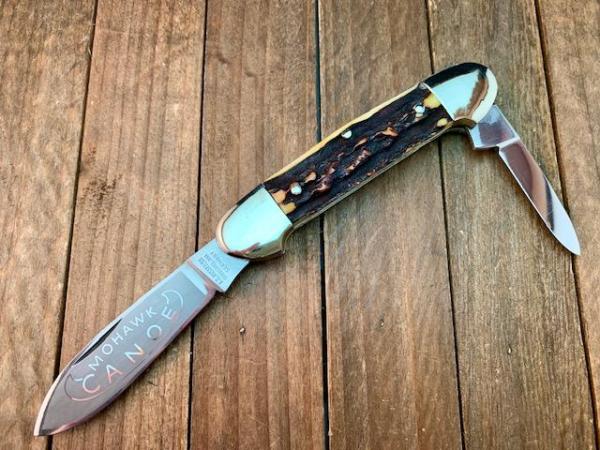 A.G. Russell Mohawk Canoe Drop Dead Gorgeous Stag 1969 Solingen Germany A.G. Russell Mohawk Canoe Drop Dead Gorgeous Stag 1969 Solingen Germany