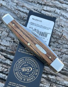 CASE XX ** 2024 SMOOTH NATURAL ZEBRA WOOD LARGE STOCKMAN