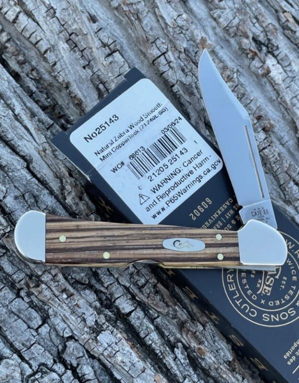 CASE XX ** 2024 SMOOTH NATURAL ZEBRA WOOD MINI COPPERLOCK