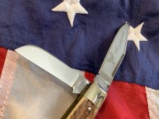 1984 Bulldog Brand “Cowboys’s Pet” Stockman Knife w/ Sweet Stag Handles -NOS