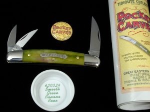 Great Eastern Cutlery Smooth Green Banana Bone Pocket Carver Knife NIT 620324 Wharncliffe USA