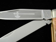 Battle Axe Brand 2022 Black Oak Wood Trapper Knife from Cooper Cutlery USA 7219BO