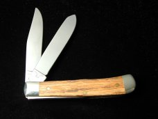 Battle Axe Brand 2022 Black Oak Wood Trapper Knife from Cooper Cutlery USA 7219BO