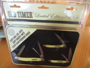 Schrade Old Timer Three Knife Set Model's 720TY , 180 TY & 610 TY