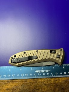 Benchmade 5700 Dark Earth Aluminum Auto Presidio II Automatic Knife
