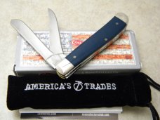 Case XX USA 2021 Navy Blue Composition 4207 SS Mini Trapper Knife NIB