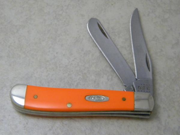 Case XX USA 2021 Bright Orange Composition 4207 SS Mini Trapper Knife