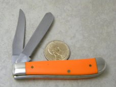 Case XX USA 2021 Bright Orange Composition 4207 SS Mini Trapper Knife
