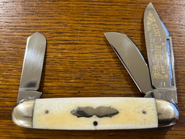 Fight'n Rooster Frank Buster Celebrated Cutlery 1985 Limited Ed 3-Blade Stockman Folding Knife SN#34