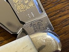 Fight'n Rooster Frank Buster Celebrated Cutlery 1985 Limited Ed 3-Blade Stockman Folding Knife SN#34