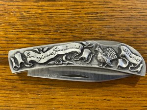 Case XX K1051 LSSP Shaw Leibowitz Ltd Ed Pewter Pennsylvania Tricentennial Lockback Knife SN#61