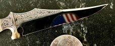 Beautiful James (Jim) Whitehead Custom Fixed Blade Knife Called The Rhino, Unused
