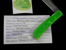 Titusville Cutlery 2024 Portal Fluid Acrylic Big Easy Cotton Knife Rare 1 of 60 COA USA Made