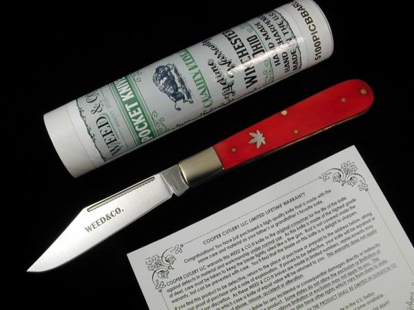 Weed & Co. Smooth Red Camel Bone Large Barlow Knife By Cooper Cutlery 5100PICBBARLOW USA Made Weed & Co. Smooth Red Camel Bone Large Barlow Knife By Cooper Cutlery 5100PICBBARLOW USA Made