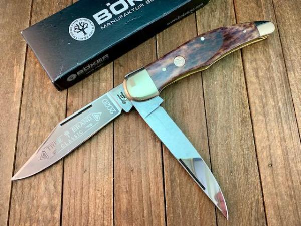 Boker Folding Hunter Smooth Appaloosa Bone Solingen Germany Boker Folding Hunter Smooth Appaloosa Bone Solingen Germany