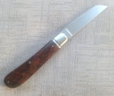 Bobby Toole Ironwood Lambsfoot..Cpm154....Fluted bolsters...3 7/8" closed....his pouch and coa.