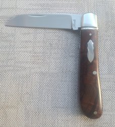 Bobby Toole Ironwood Lambsfoot..Cpm154....Fluted bolsters...3 7/8" closed....his pouch and coa.