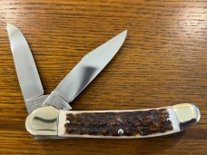 Bulldog 25th Annuiveary 2-Blade Copperhead Folding Knife w/Stag Scales Germany 
