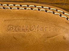 Brett Martin Custom Made Damascus Drop Point Folding Knife w/Copper Scales