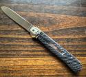 Hubertus Large 13.5cm Purple Checkered Bone Leverlock Auto
