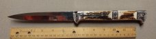 13" Double Eagle Picklock Switchblade with Stag handles.