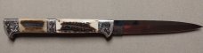 13" Double Eagle Picklock Switchblade with Stag handles.