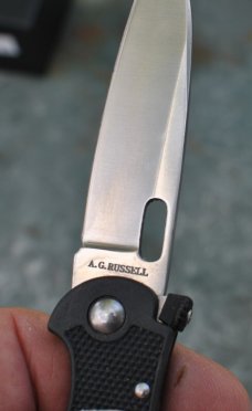 AG Russell K93 Neck Knife Black Zytel Handle VG 10 Blade With Sheath Never Used Or Honed 1.5 Oz.