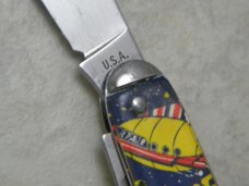 Made in USA Space Ship Morse Code Jack Knife