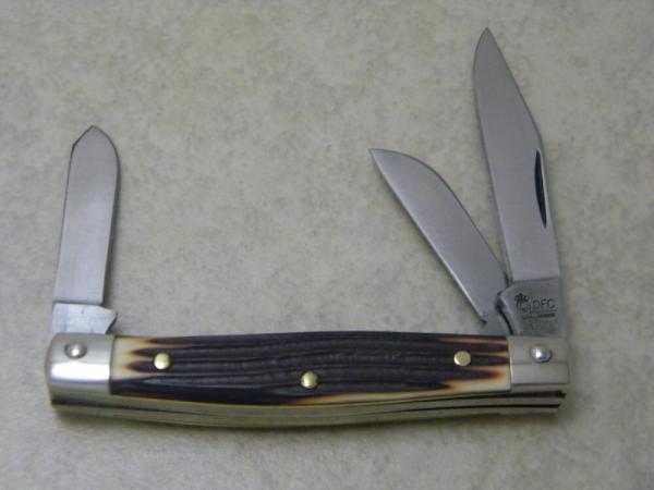 Queen DFC USA Carbon Imitation Winterbottom Bone Stockman Knife 