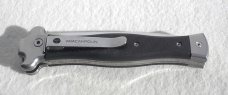 NEW AGA CAMPOLIN "ZERO" ( CARBON FIBER SCALES ) AUTO LEVER LOCK BAYONET SATIN BLADE 