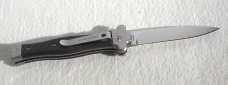 NEW AGA CAMPOLIN "ZERO" ( CARBON FIBER SCALES ) AUTO LEVER LOCK BAYONET SATIN BLADE 