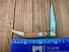 Case Small Texas Toothpick Teak Wood Scrolled Bolsters SFO Serial @12