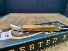 Case Small Texas Toothpick Teak Wood Scrolled Bolsters SFO Serial @12