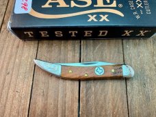 Case Small Texas Toothpick Teak Wood Scrolled Bolsters SFO Serial @12