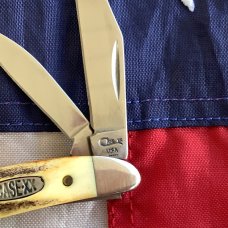Case xx 1995 Peanut Knife (MDL# 5220 SS) w/ Great Stag Handles -NOS in M/NM