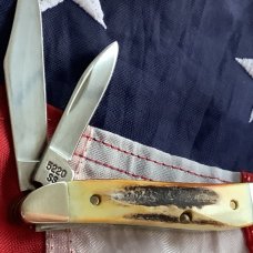 Case xx 1995 Peanut Knife (MDL# 5220 SS) w/ Great Stag Handles -NOS in M/NM