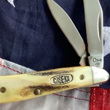 Case xx 1995 Peanut Knife (MDL# 5220 SS) w/ Great Stag Handles -NOS in M/NM