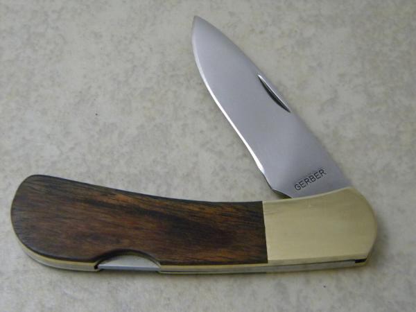 Gerber Portland, OR 97223 USA Wood Lockback Knife Gerber Portland, OR 97223 USA Wood Lockback Knife
